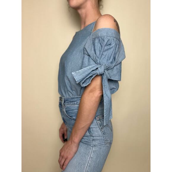 Sea New York Chambray Tie Shoulder Top - Picture 3 of 6